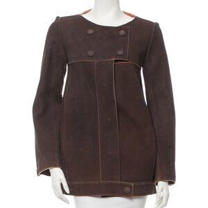 Chloe Brown Suede Double-Breasted Jacket S | US4